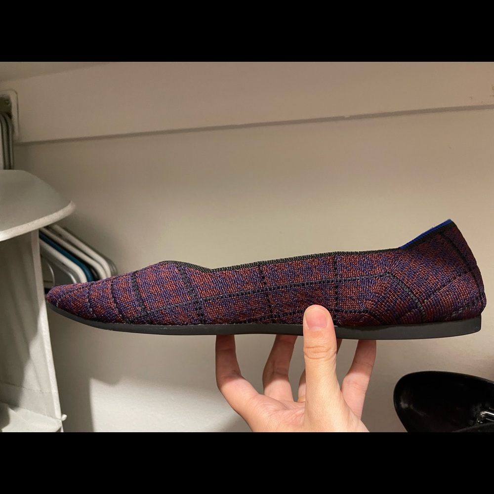 Rothy’s Cranberry Plaid points size 12.5